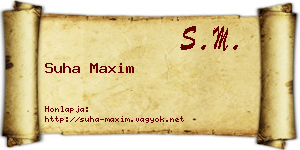 Suha Maxim névjegykártya